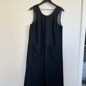 Ilana Kohn Milo Dark Denim Jumpsuit Sleeveless Cropped Size M